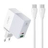 Fali töltő LDNIO A2620C USB, USB-C 65W + USB-C - USB-C kábel