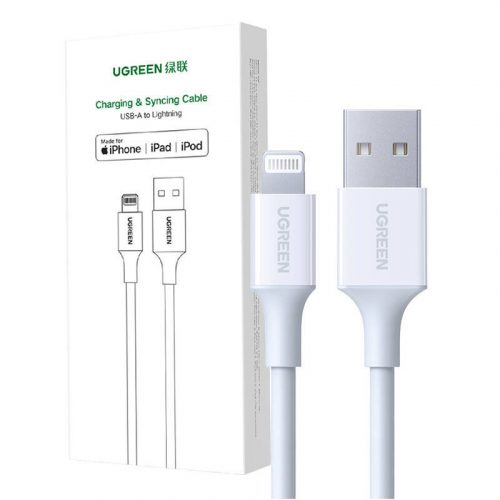 UGREEN US155 USB-világító kábel 2.4A, 0.5m (fehér)