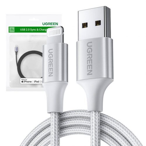 UGREEN US199 Villám-USB kábel 2,4A, 1,5m (ezüst)