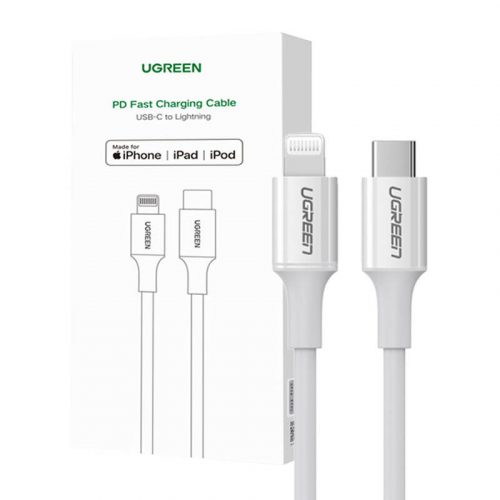 UGREEN US171 USB-C - Lightning kábel, 3A, 0,25m (fehér)