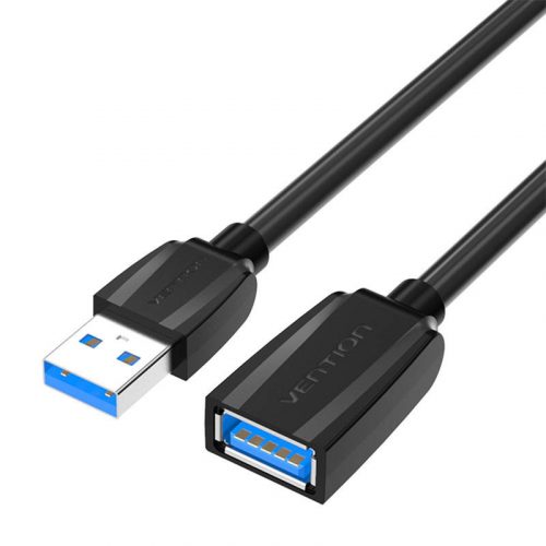 Hosszabbító kábel USB 3.0 hím USB csatlakozó USB csatlakozóra Vention VAS-A45-B300 1m (Fekete)