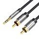 Audio kábel 2xRCA 3.5mm Vention BCFBF 1m (fekete)