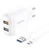 Fast charger Foneng 2x USB EU36 + USB Micro cable