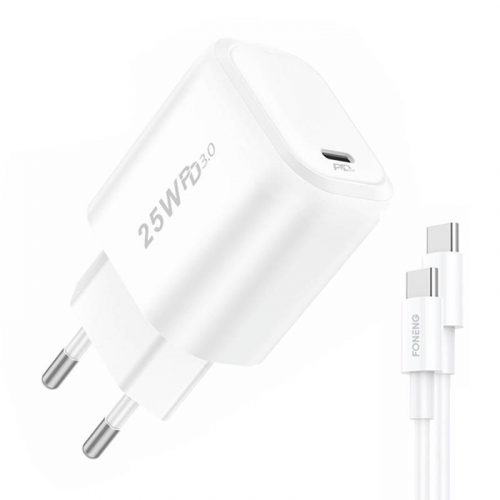 Gyorstöltő Foneng 2x USB EU40 + USB C kábel