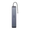 Baseus EliteJoy Gen2 12 az 1-ben HUB, USB-C + 2xHDMI + 3xUSB 3.0 + PD + DP + SD/TF + RJ45 + USB-C, 3.5mm (sötétszürke)