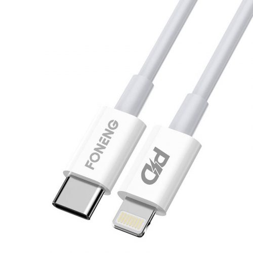 USB-C kábel a Lighting Foneng X31-hez, 3A, 2M (fehér)