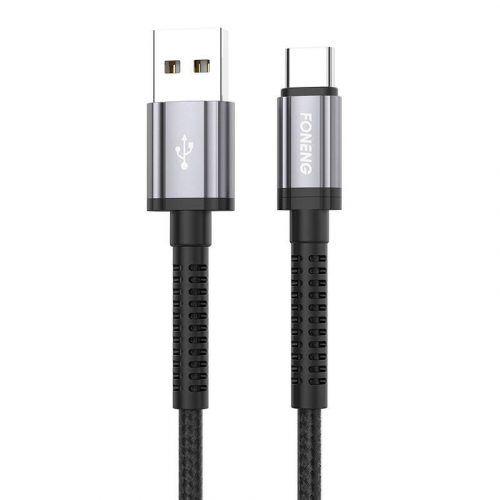 Foneng X83 USB USB-C kábel, 2.1A, 1m (fekete)