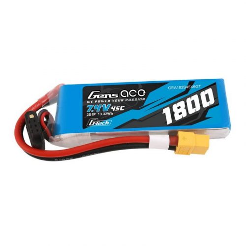 GensAce G-Tech LiPo 1800mAh 7.4V 45C 2S1P XT60 Battery