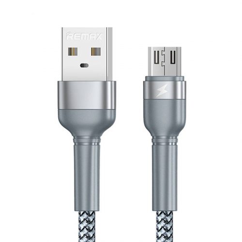 Kábel USB Micro Remax Jany Alloy, 1m, 2.4A (ezüst)