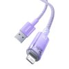 Baseus Lightning Explorer Series Gyorstöltő kábel USB-A, 1m, 2,4A (lila)