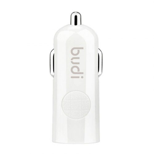 LED car charger Budi 1xUSB-A, 2.4A (white)