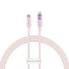 Fast Charging cable Baseus USB-C to Lightning  Explorer Series 1m, 20W (pink)