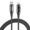 USB-C to Lightning LED cable Budi, 20W, 1.5m (black)