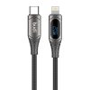 USB-C to Lightning LED cable Budi, 20W, 1.5m (black)