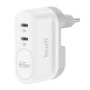 Wall charger 2xUSB-C Budi 65W (white)