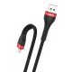 Kábel USB-Micro USB Foneng, x82 páncélozott 3A, 1m (fekete)