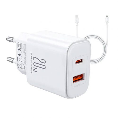 Charger Joyroom JR-TCF05 Flash, 20W + C to L Cable 1m (White)