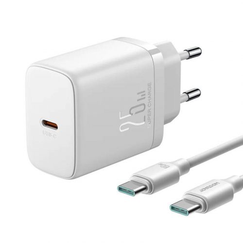 Charger Joyroom JR-TCF11, 25W + Cable C-C 1m (White)