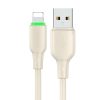 USB és Lightning kábel Mcdodo CA-4740 LED világítással 1.2m (bézs)