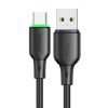 USB USB-C kábel Mcdodo CA-4751 LED világítással 1.2m (fekete)