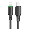 Cable USB-C do Lightning Mcdodo CA-4761 with LED light 1.2m (black)