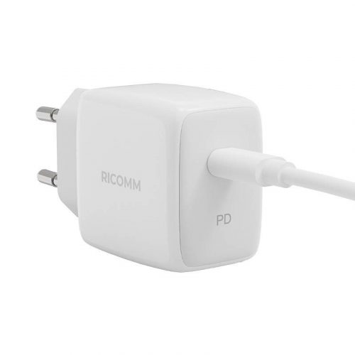 Wall Charger 25W PD Ricomm RC251 EU, 1xUSB-C + 2.1m USB-C Cable