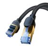 Baseus fonott hálózati kábel Cat.7, Ethernet RJ45, 10Gbps, 0,5m (fekete)