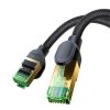 Baseus fonott hálózati kábel Cat.8, Ethernet RJ45, 40 Gbps, 3m (fekete)