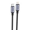 Foneng X95 Pletený kabel USB-C - Lightning s kovovou hlavou PD 20W 1,2 m (šedý)