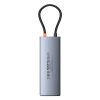 Baseus Metal Gleam II sorozat, Hub 10 az 1-ben, USB-C - 1xHDMI, USB-A (10Gbps), USB-C, 2xUSB-A, Ethernet RJ45, SD/TF kártya, mini-jack 3,5mm, USB-C(PD)