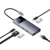 Baseus Metal Gleam II sorozat 6 az 1-ben hub USB-C, 3x USB 3.0, HDMI, USB-C PD, Ethernet RJ45