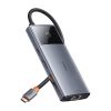 Baseus Metal Gleam II sorozat 6 az 1-ben hub USB-C, 3x USB 3.0, HDMI, USB-C PD, Ethernet RJ45