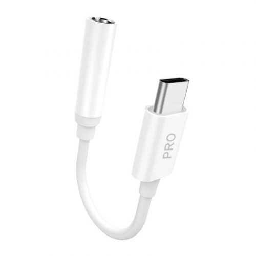 Adapter Dudao L16CPro USB-C to Jack 0,1m (white)