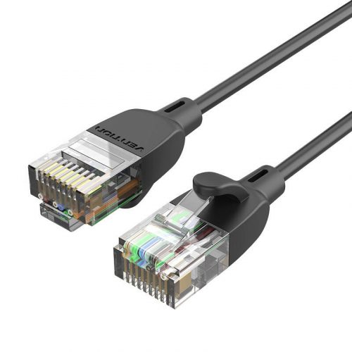 Hálózati kábel UTP CAT6A Vention IBIBF RJ45 Ethernet 10Gbps 1m Fekete Slim típus