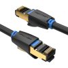 Hálózati kábel CAT8 SFTP Vention IKABF RJ45 Ethernet 40Gbps 1m fekete