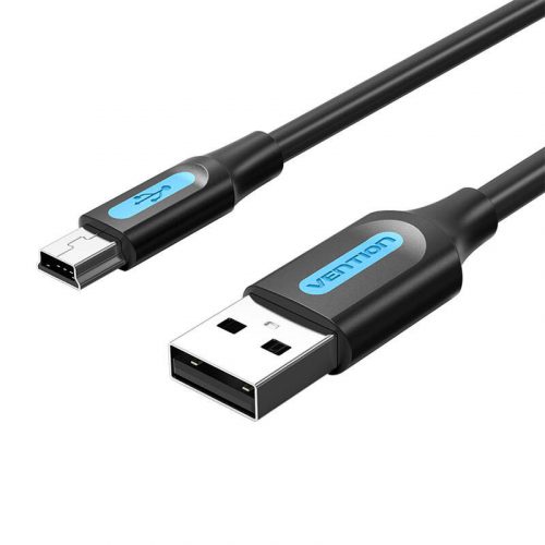 USB 2.0 A-Mini-B kábel Vention COMBD 0.5m Fekete PVC