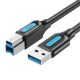 USB 3.0 A-B kábel Vention COOBI 3m fekete PVC