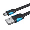 Płaski kabel USB 2.0 A do Mini 5 pinowy Vention VAS-A14-B050 2A 0,5m czarny