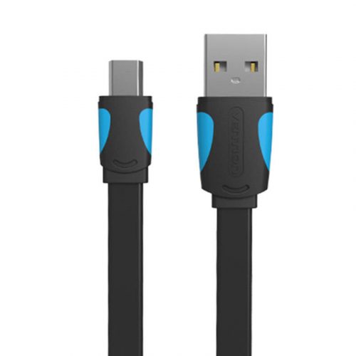 Płaski kabel USB 2.0 A do Mini 5 pinowy Vention VAS-A14-B100 2A 1m Czarny