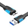 Lapos USB 3.0 A-Micro-B kábel Vention VAS-A12-B050 0,5m Fekete