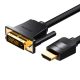 Kábel HDMI do DVI (24+1) Vention ABFBI 3m, 4K 60Hz/ 1080P 60Hz (Czarny)