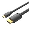 HDMI-D férfi HDMI-A férfi kábel Vention AGIBF 1m, 4K 60Hz (fekete)