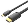 HDMI-D férfi HDMI-A férfi 4K HD kábel 1.5m Vention AGIBG (fekete)