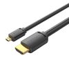 HDMI-D férfi HDMI-A férfi 4K HD kábel 2m Vention AGIBH (fekete)