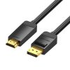 DisplayPort 1.2 HDMI 1.4 kábel Vention HAGBH 2m, 4K 30Hz (fekete)