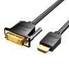 Kábel HDMI do DVI (24+1) Vention ABFBJ 5m, 4K 60Hz/ 1080P 60Hz (Czarny)