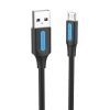 Kábel USB 2.0 A - Micro USB Vention COLBC 3A 0,25m fekete