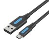 Kábel USB 2.0 A - Micro USB Vention COLBC 3A 0,25m fekete