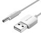 Tápkábel USB 2.0 és DC 3,5 mm-es hüvelyes csatlakozó 5V Vention CEXWG 1,5m (fehér)