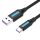 USB 2.0 A és USB-C kábel Vention CORBI 5A 3m fekete PVC